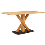 ESSTISCH Eiche massiv oval Schwarz, Eichefarben  - Eichefarben/Schwarz, Design, Holz/Metall (140/90/76cm) - Novel