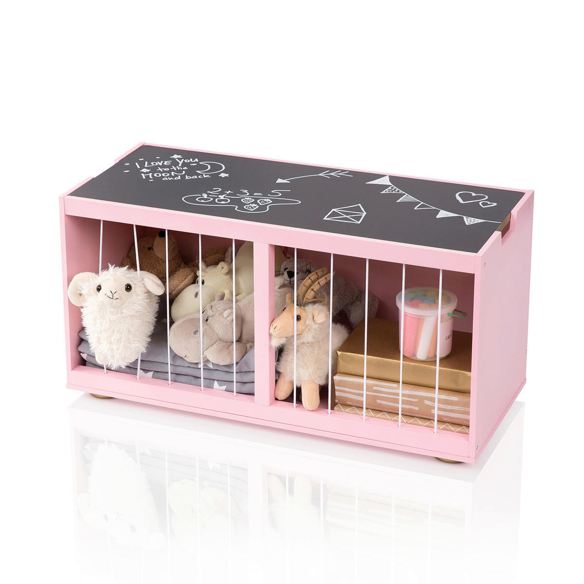 AUFBEWAHRUNGSBOX    70/30/37 cm  - Goldfarben/Rosa, Basics, Holz/Holzwerkstoff (70/30/37cm) - MUSTERKIND