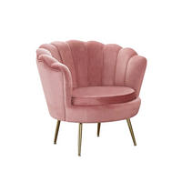 SESSEL in Samt Rosa  - Goldfarben/Rosa, MODERN, Textil/Metall (76/78/76cm) - Livetastic