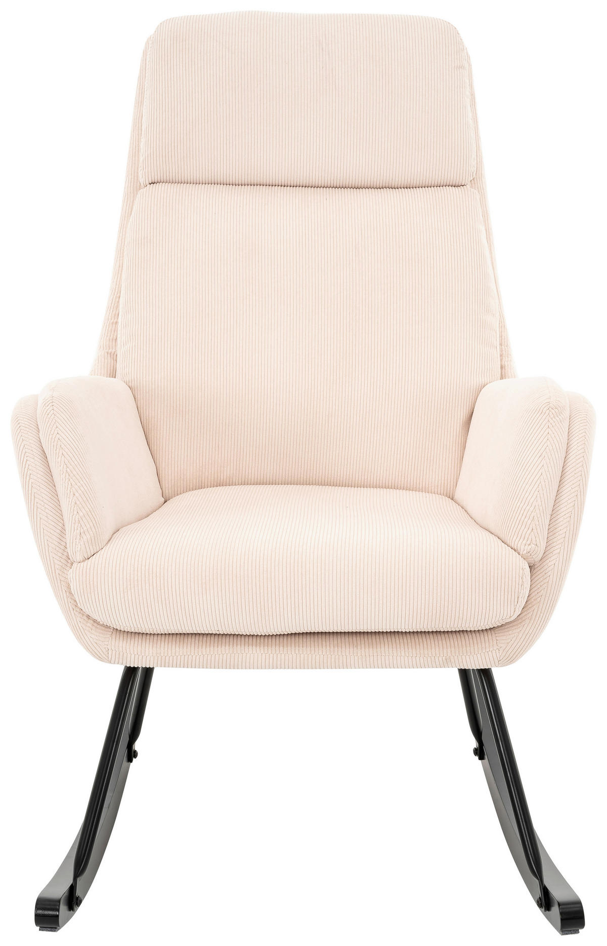 SCHAUKELSESSEL in Cord Creme, Schwarz  - Creme/Schwarz, Design, Holz/Textil (70/105/87cm) - Livetastic