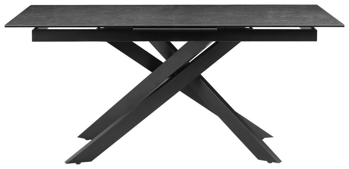 ESSTISCH 168-210/90/76 cm  Metall, Glas, Keramik ausziehbar rechteckig Grau, Schwarz  - Schwarz/Grau, MODERN, Glas/Keramik (168-210/90/76cm) - P & B