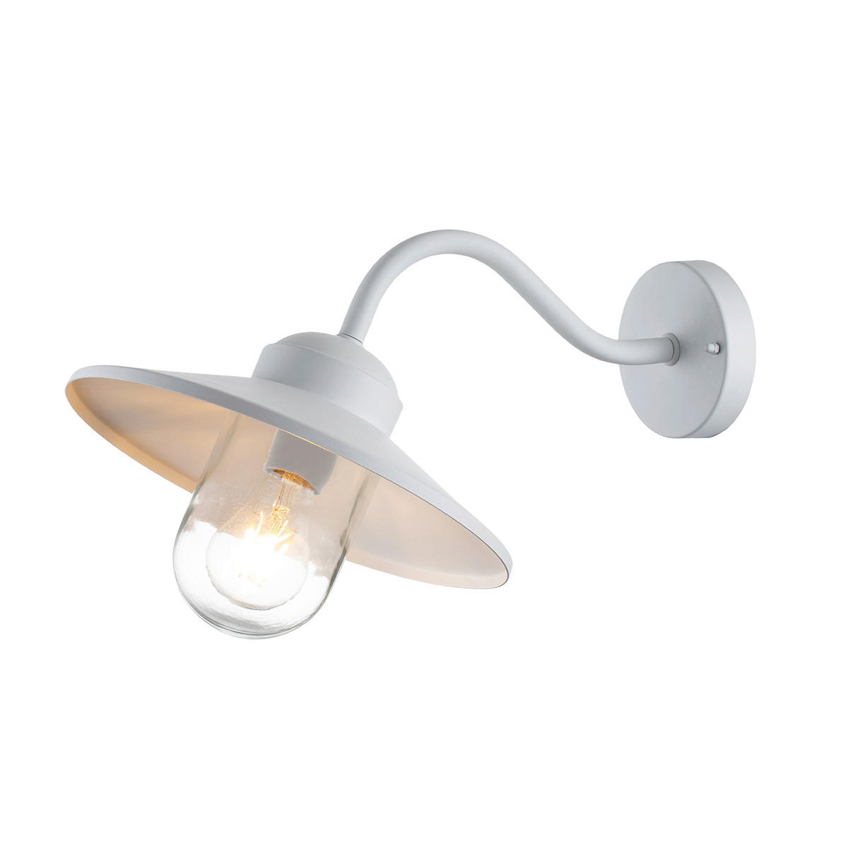 AUSSENWANDLEUCHTE - Weiss, Basics, Glas/Metall (42/27.5/25.5cm)