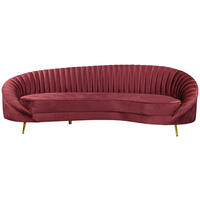 3-SITZER-SOFA ELARA Samt Bordeaux  - Bordeaux/Goldfarben, Design, Textil/Metall (246/81/111cm) - MID.YOU