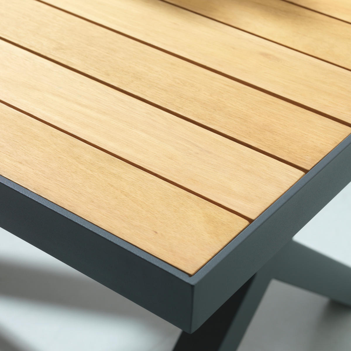 BAŠTENSKI STO  - prirodna boja/antracit, Dizajnerski, drvo/metal (180/91cm) - Ambia Garden