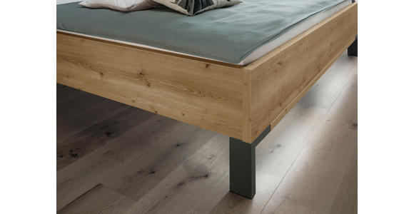 BETT 180/190 cm  in Weiß, Eiche Bianco  - Eiche Bianco/Weiß, KONVENTIONELL, Holzwerkstoff/Textil (180/190cm) - Dieter Knoll