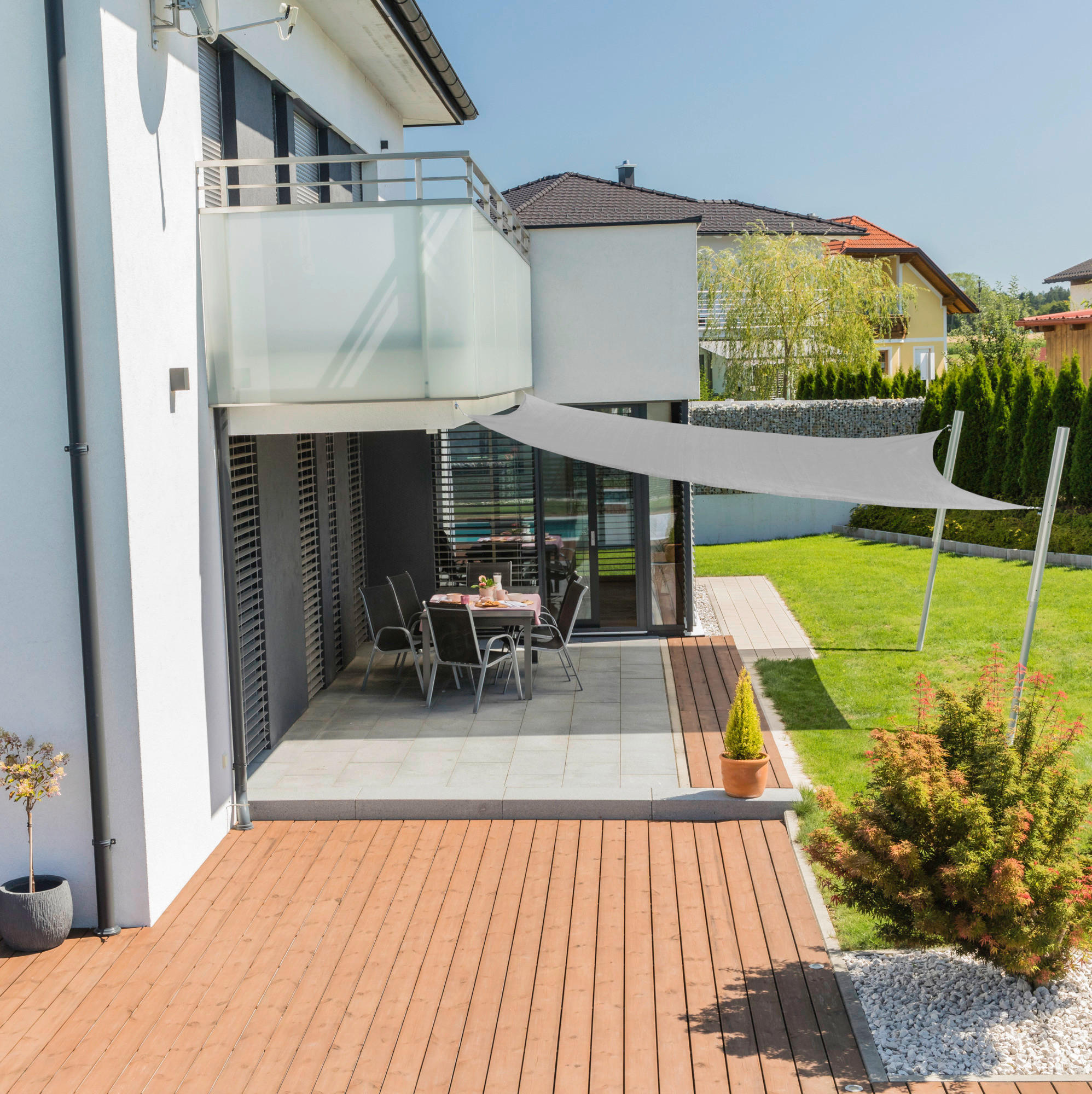 GARTENSONNENSEGEL  500/500 cm  - Weiß, Basics, Kunststoff (500/500cm) - Windhager