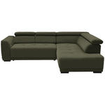 ECKSOFA in Struktur Olivgrün  284/205 cm  - Schwarz/Olivgrün, Design, Kunststoff/Textil (284/205cm) - Xora