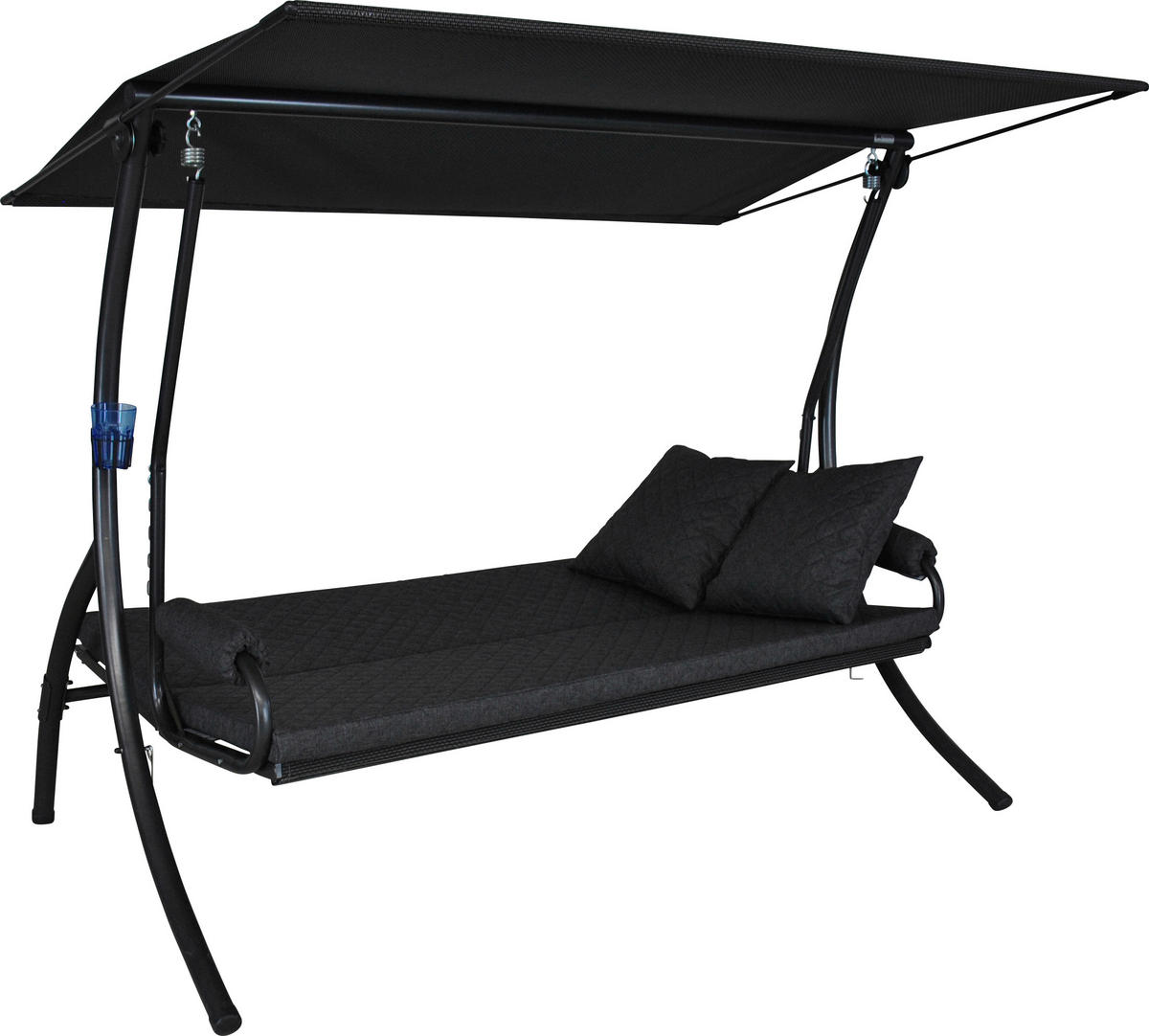 HOLLYWOODSCHAUKEL 210/160/145 cm  - Dunkelgrau/Anthrazit, Basics, Textil/Metall (210/160/145cm) - Boxxx