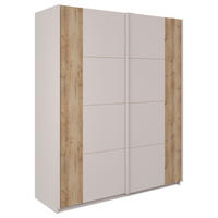 SCHWEBETÜRENSCHRANK Eichefarben, Sandfarben 2 Tür(en)  - Sandfarben/Eichefarben, KONVENTIONELL, Holzwerkstoff/Metall (170/211/68cm) - Hom`in