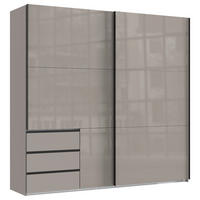 GARDEROB MED SKJUTDÖRRAR 250/236/65 cm 2-dörrar - sahara/svart, Klassisk, metall/trämaterial (250/236/65cm) - Hom`in