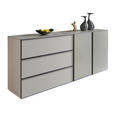 SIDEBOARD 210/90/45 cm  - Taupe/Schwarz, Design, Glas/Holzwerkstoff (210/90/45cm) - Ambiente