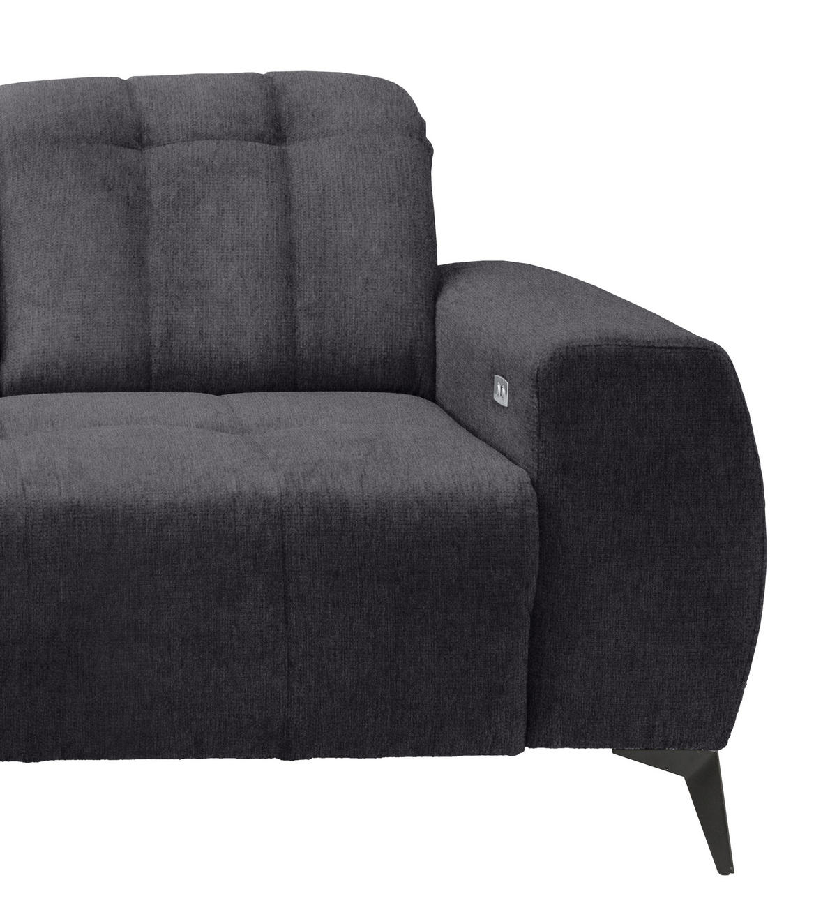 ECKSOFA Anthrazit Mikrofaser  - Anthrazit/Schwarz, MODERN, Textil/Metall (200/261cm) - Livetastic