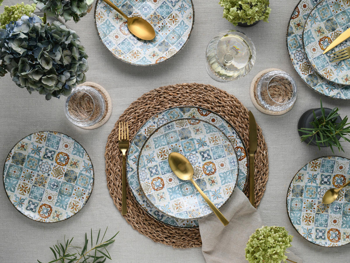 TAFELSERVICE Multicolor Mosaik 12-teilig  - Multicolor, Basics, Keramik - Creatable