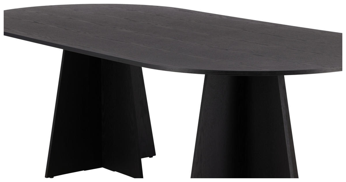 ESSTISCH furniert oval Schwarz  - Schwarz, Design, Holz (230/115/75cm) - Livetastic
