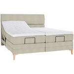 BOXSPRINGBETT 180/200 cm  in Beige  - Eichefarben/Beige, KONVENTIONELL, Holz/Textil (180/200cm) - Voleo