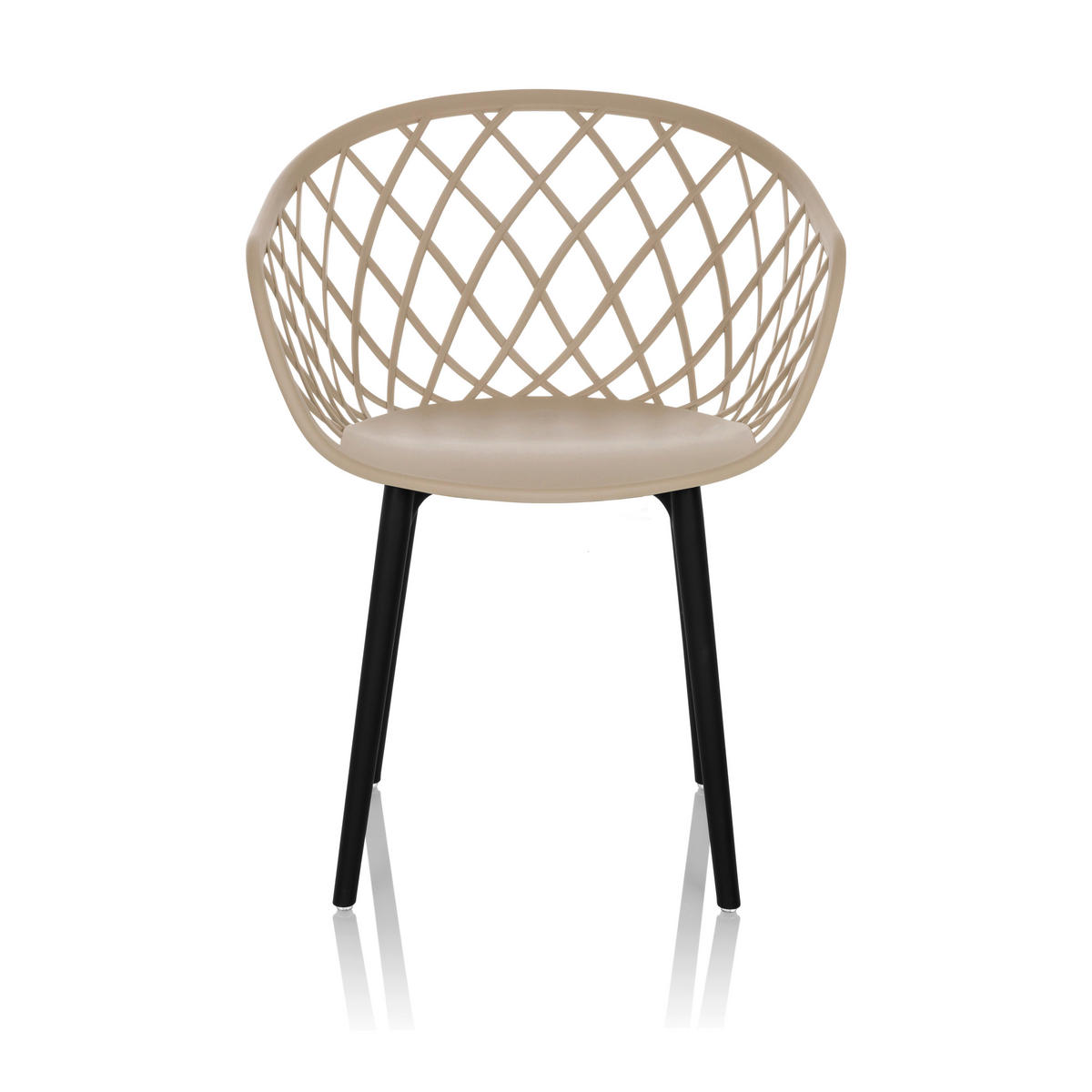 BESUCHERSTUHL  in Beige  - Beige/Schwarz, MODERN, Kunststoff (57/76/53cm) - MID.YOU