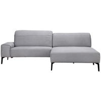 ECKSOFA in Mikrofaser Hellgrau  - Hellgrau/Schwarz, Design, Textil/Metall (273/203cm) - Johann Jakob