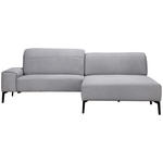 ECKSOFA in Mikrofaser Hellgrau  273/203 cm  - Hellgrau/Schwarz, Design, Textil/Metall (273/203cm) - Johann Jakob
