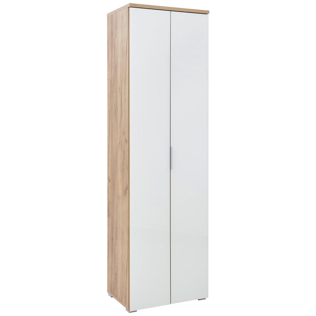 Voleo SKŘÍŇ NA ODĚV, bílá, barvy dubu, 59/197/40 cm - bílá,barvy dubu - kompozitní dřevo