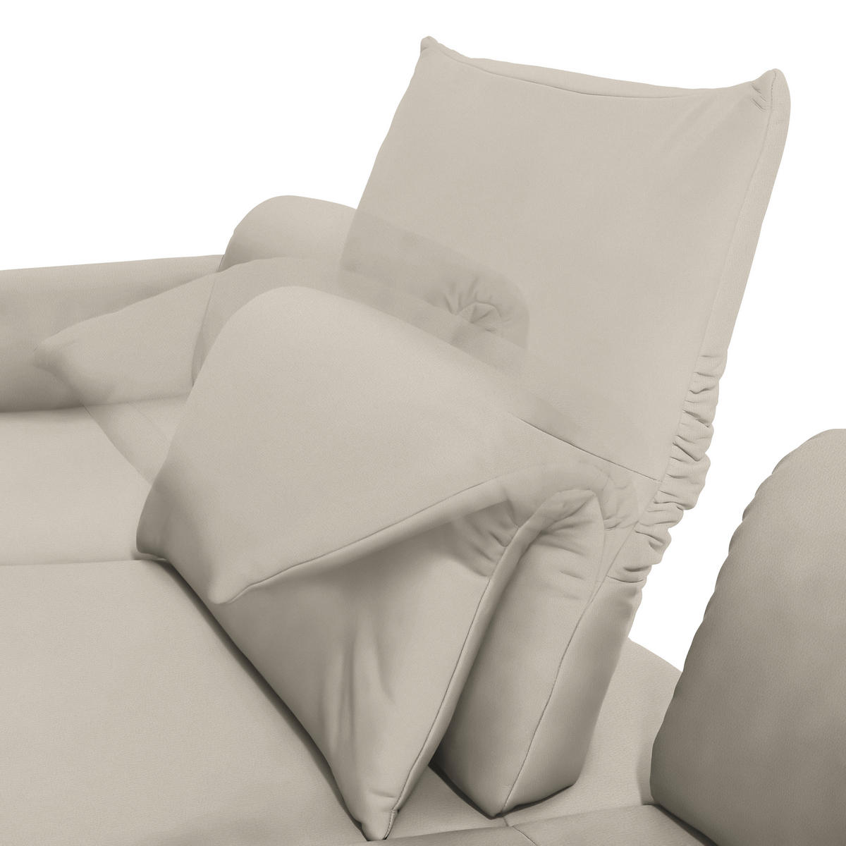 ECKSOFA in Echtleder Ecru  173/308 cm  - Ecru/Anthrazit, Design, Leder/Metall (173/308cm) - Joop!