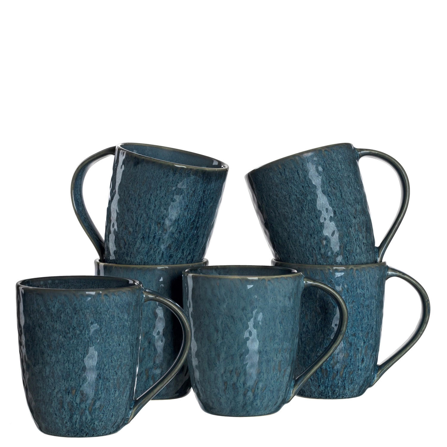 KAFFEEBECHERSET Matera 6-teilig  - Blau, LIFESTYLE, Keramik (12,8/11/9,3cm) - Leonardo