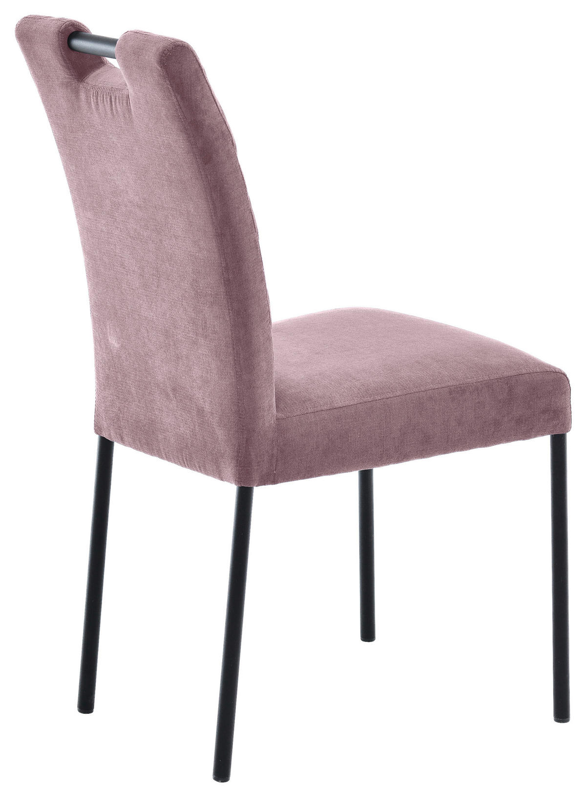 STUHL Webstoff Altrosa  - Schwarz/Altrosa, KONVENTIONELL, Textil/Metall (46/91/61cm) - Carryhome
