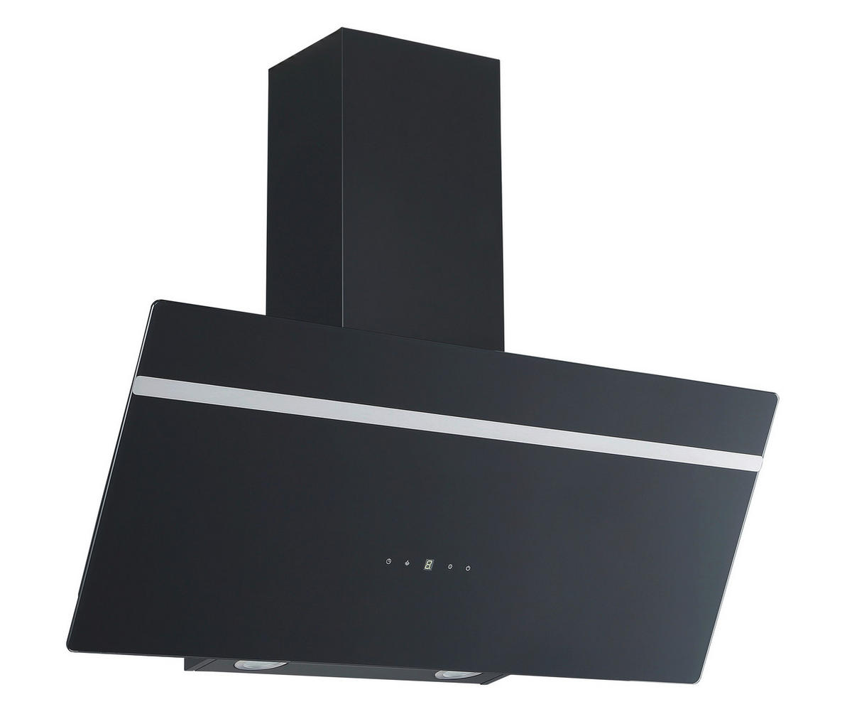 DUNSTABZUGSHAUBE  - Edelstahlfarben/Schwarz, Basics, Glas/Metall (90/111.60/29.6cm) - PKM