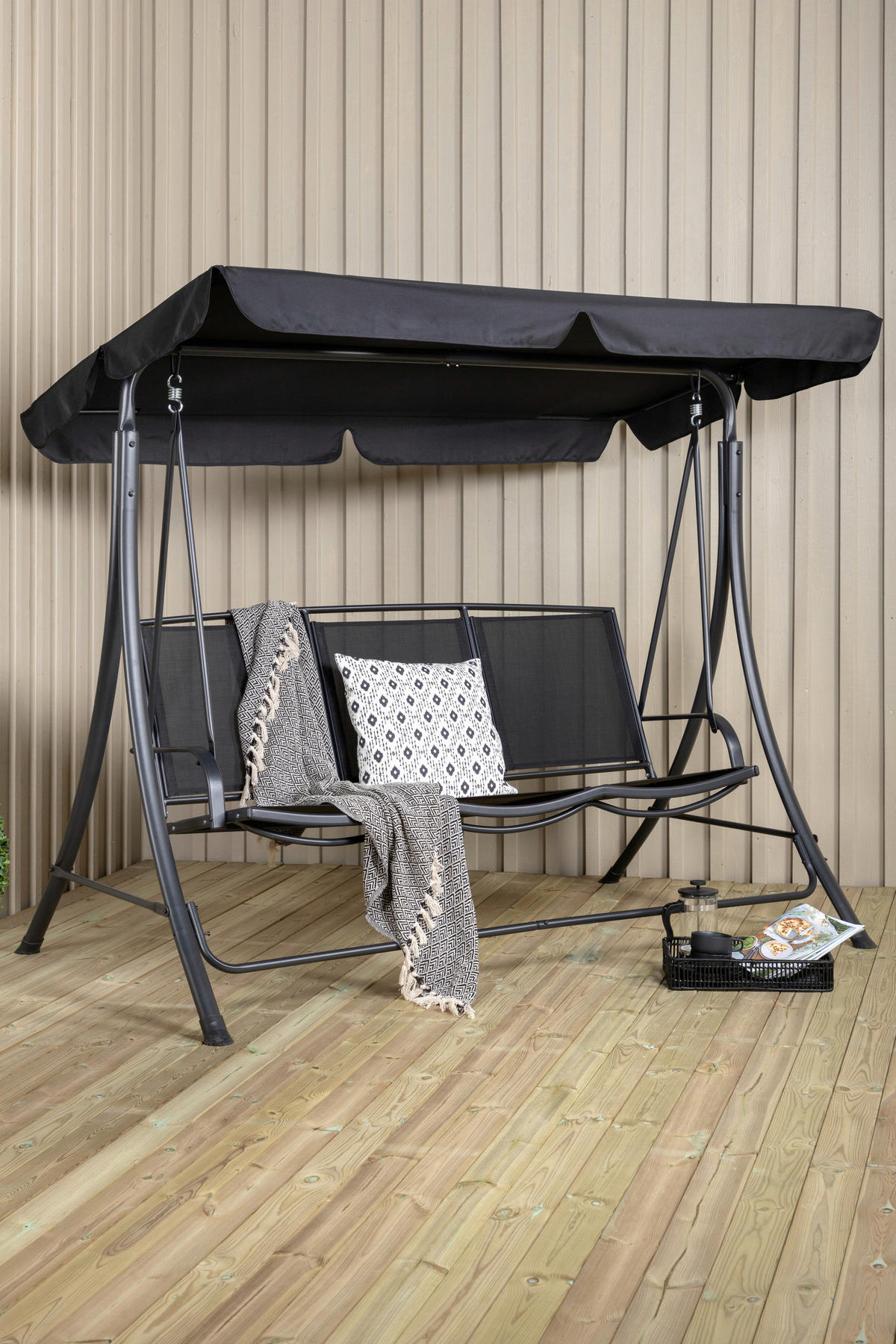 HAMMOCK   203/160/122 cm  - svart, Basics, metall/textil (203/160/122cm) - Best Price