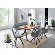 SITZBANK 180/86,5/60 cm in Schwarz, Hellgrau - Hellgrau/Schwarz, Design, Textil/Metall (180/86,5/60cm) - Cantus