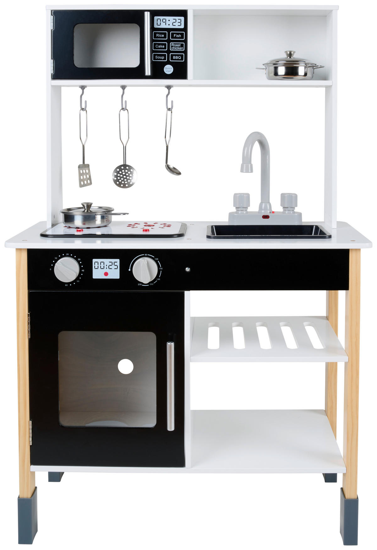 KINDERKÜCHE  - Schwarz/Naturfarben, Trend, Holzwerkstoff/Kunststoff (60/29,5/92cm) - My Baby Lou