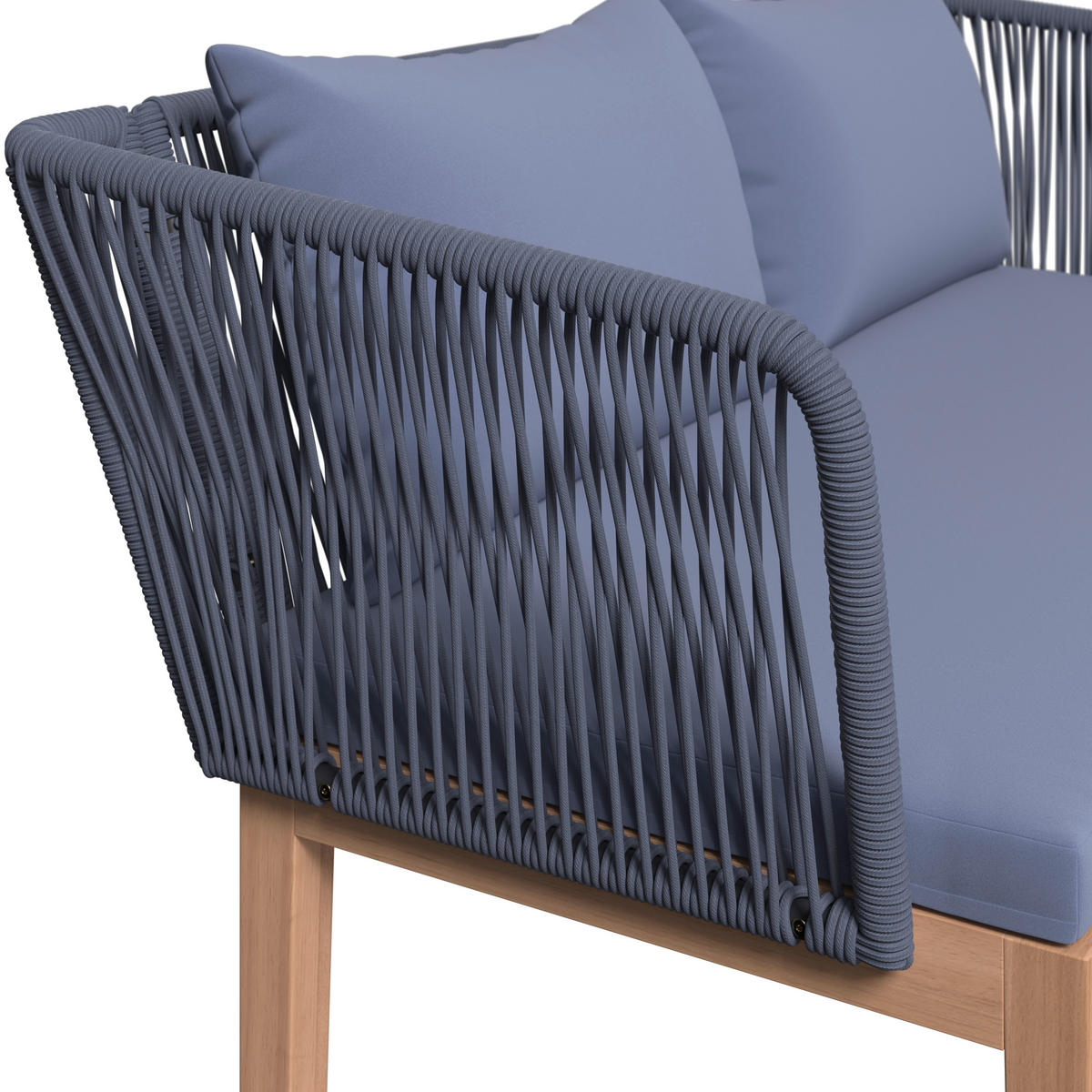 LOUNGEGARNITUR   160/74/84 cm Akazie massiv Eisen  - Akaziefarben/Grau, MODERN, Holz/Kunststoff (160/74/84cm) - Ambia Garden