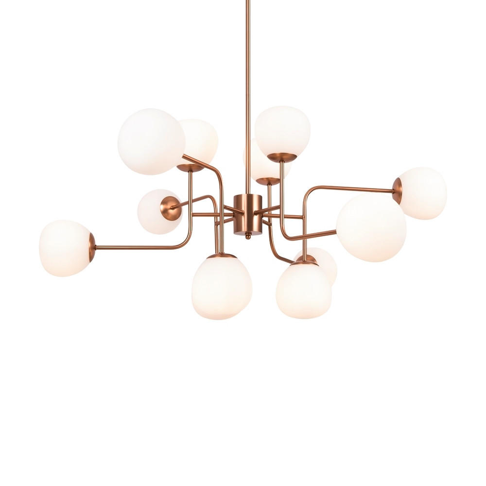 KRONLEUCHTER 50/110/42,7 cm   - Goldfarben/Weiß, MODERN, Glas/Metall (50/110/42,7cm) - MAYTONI