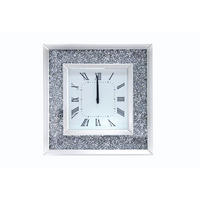 ZIDNI SAT   50/50/5 cm       - bela/srebrna, Dizajnerski, staklo/pločasti materijal (50/50/5cm) - Ti'me