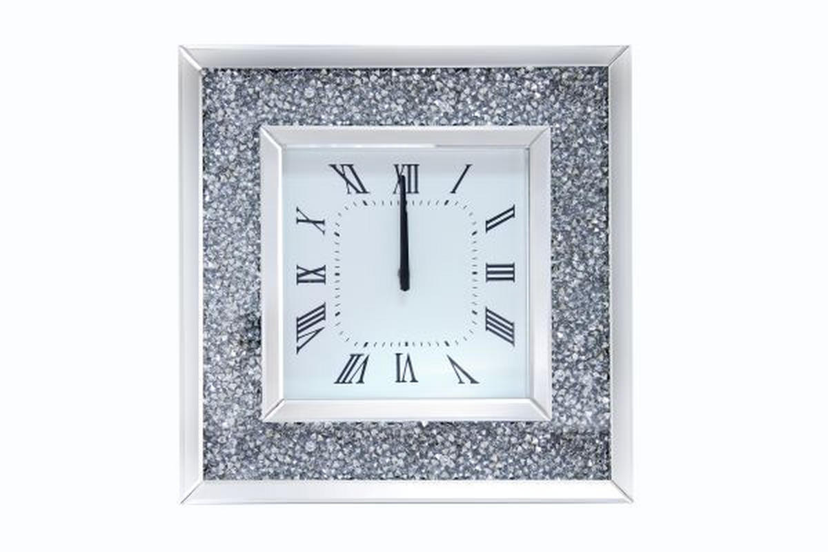ZIDNI SAT   50/50/5 cm       - bela/srebrna, Dizajnerski, staklo/pločasti materijal (50/50/5cm) - Ti'me