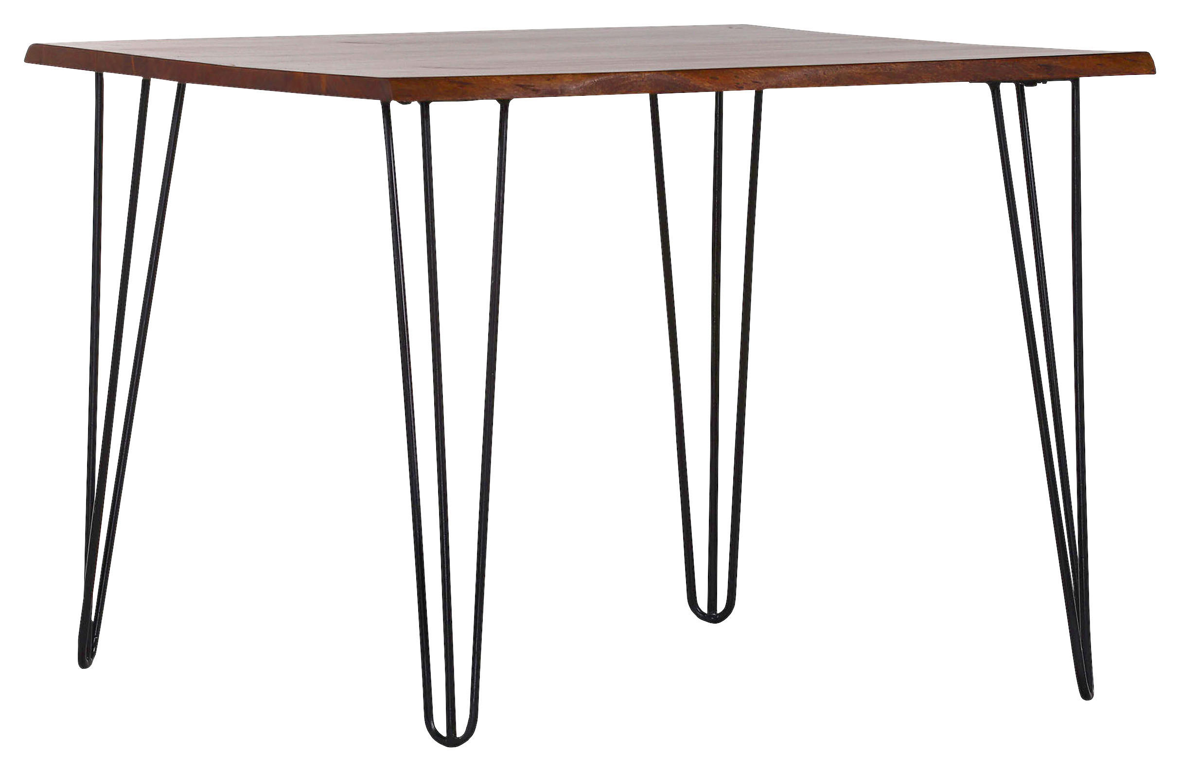 ESSTISCH 100/100/76 cm Echtholz  Holz rechteckig Braun, Akaziefarben  - Schwarz/Braun, KONVENTIONELL, Holz/Metall (100/100/76cm) - Milino