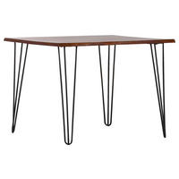 ESSTISCH 100/100/76 cm Echtholz  Holz rechteckig Braun, Akaziefarben  - Schwarz/Braun, KONVENTIONELL, Holz/Metall (100/100/76cm) - Milino