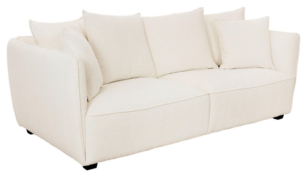 3-SITS SOFFA i cremefärgad  - svart/cremefärgad, Basics, metall/trä (220/88/108cm) - Pure Home Comfort