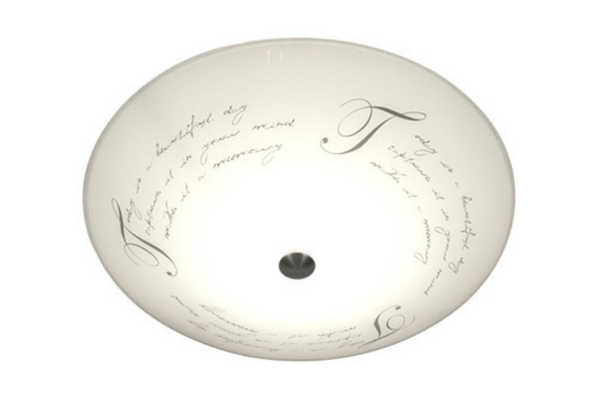 TAKLAMPA  - vit, Klassisk, metall/glas (42/14/42cm)