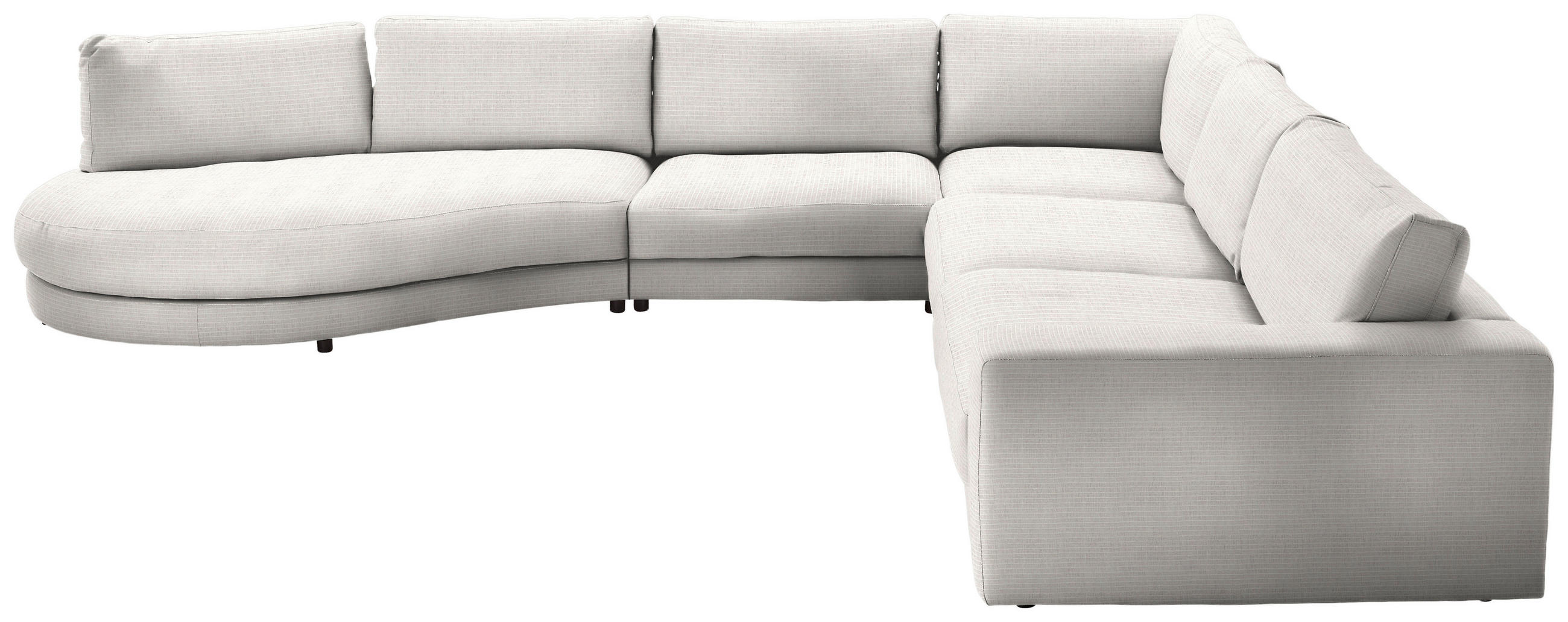 ECKSOFA Chenille, Cord Creme  - Creme/Schwarz, Design, Kunststoff/Textil (425/365cm) - Lomoco