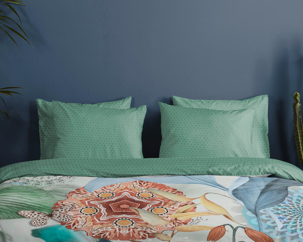 BETTWÄSCHE HIP Satin 140/200 cm  - Multicolor/Grün, Design, Textil (140/200cm)