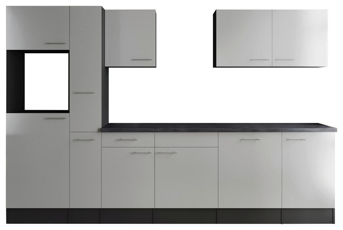 MODULKÖK UTAN VITVAROR 310 cm   i grå, vit  - vit/silver, Design, metall/trämaterial (310cm) - Respekta