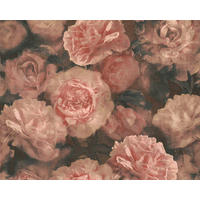 TAPETA VINILNA  ružičasta, crvena, crna  - ružičasta/crvena, Romantično / ladanjski, papir (53*1000cm)