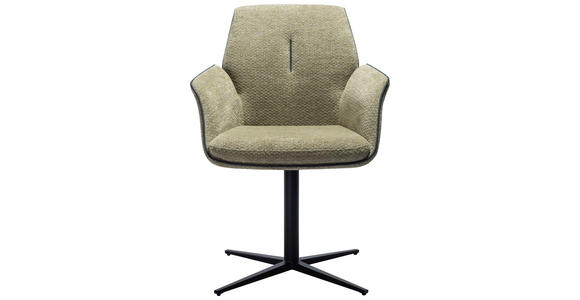 ARMLEHNSTUHL  in Eisen Mikrofaser  - Schwarz/Grün, Design, Textil/Metall (61/88/62cm) - Novel