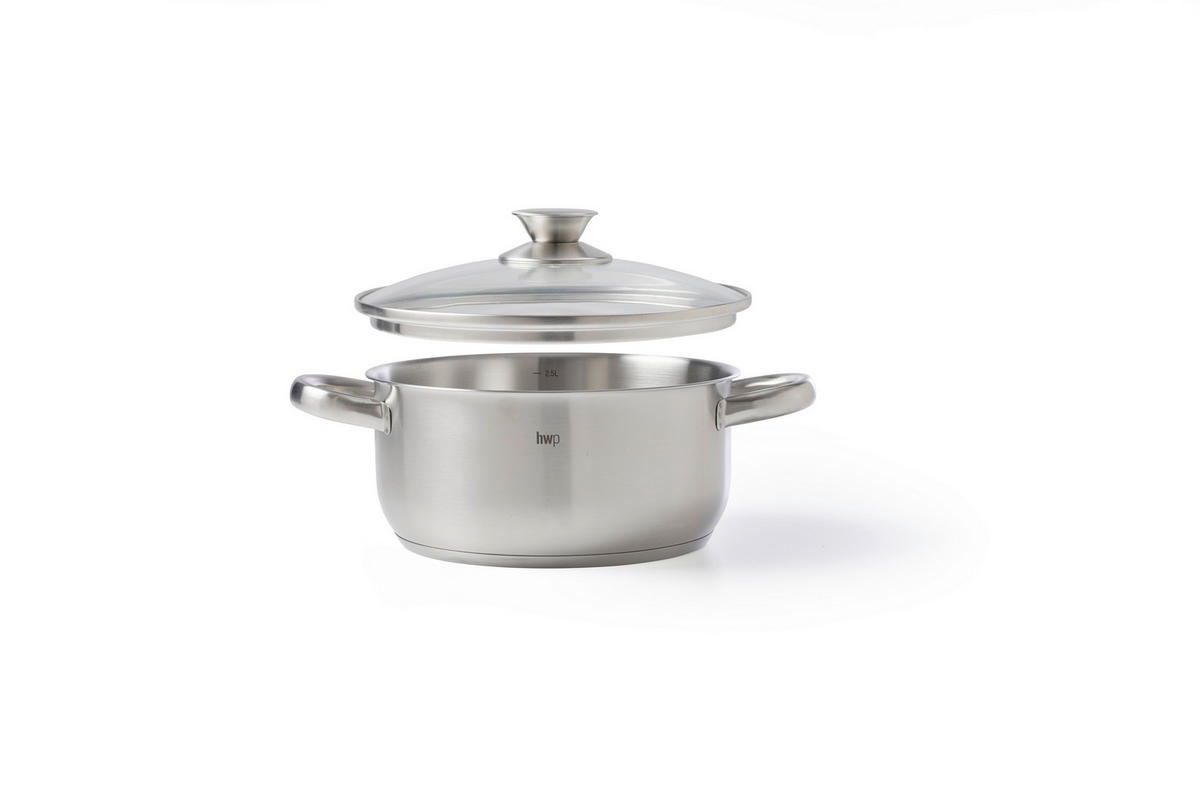 SADA HRNCOV, 4-dielne - číra/farba ušľachtilej ocele, Basics, kov/sklo - Homeware Profession.