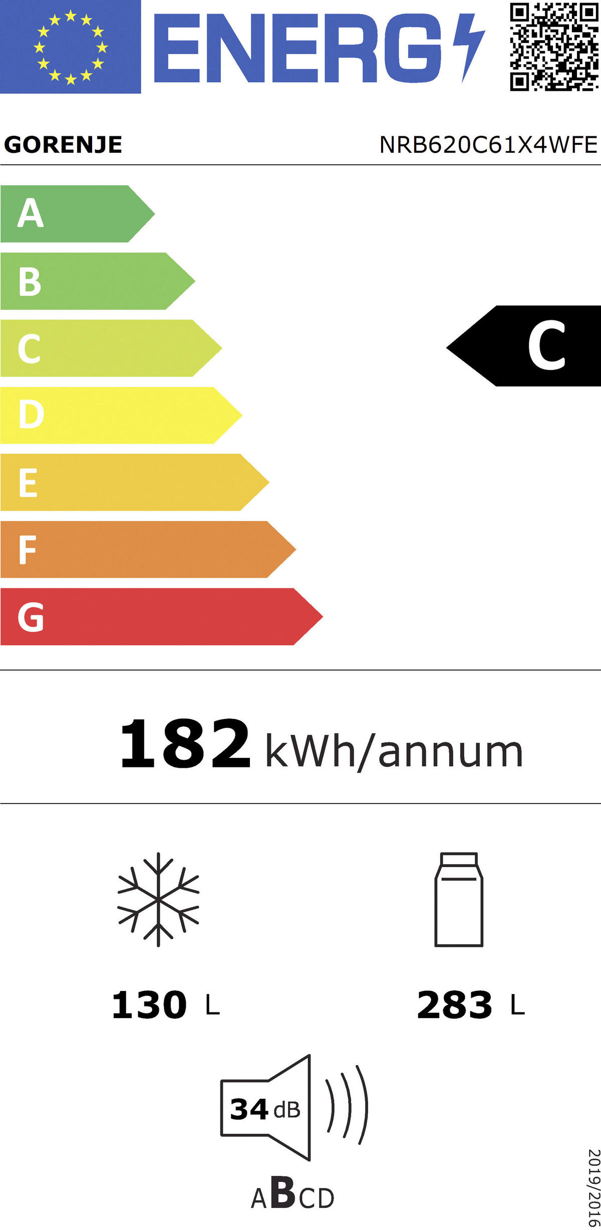 KÜHL-GEFRIER-KOMBINATION NRB620C61X4WFE  - Edelstahlfarben, Basics, Glas/Kunststoff (59,5/203/65,8cm) - Gorenje