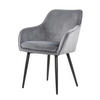 ARMLEHNSTUHL  in Samt  - Schwarz/Grau, MODERN, Textil/Metall (61/85/60cm) - Livetastic