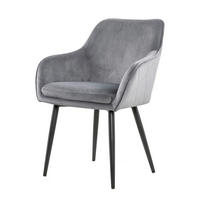 ARMLEHNSTUHL  in Samt  - Schwarz/Grau, MODERN, Textil/Metall (61/85/60cm) - Livetastic