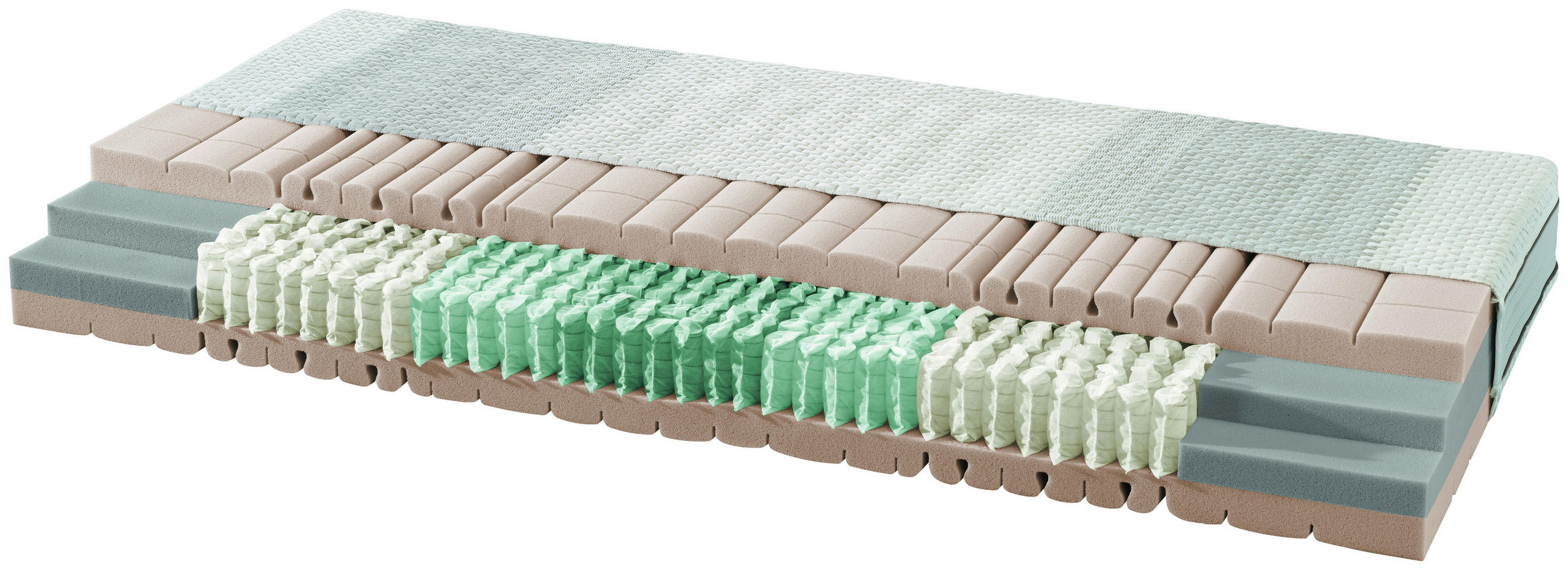 TASCHENFEDERKERNMATRATZE 90/200 cm Höhe ca. 22 cm  - Weiß, Basics, Textil (90/200cm)