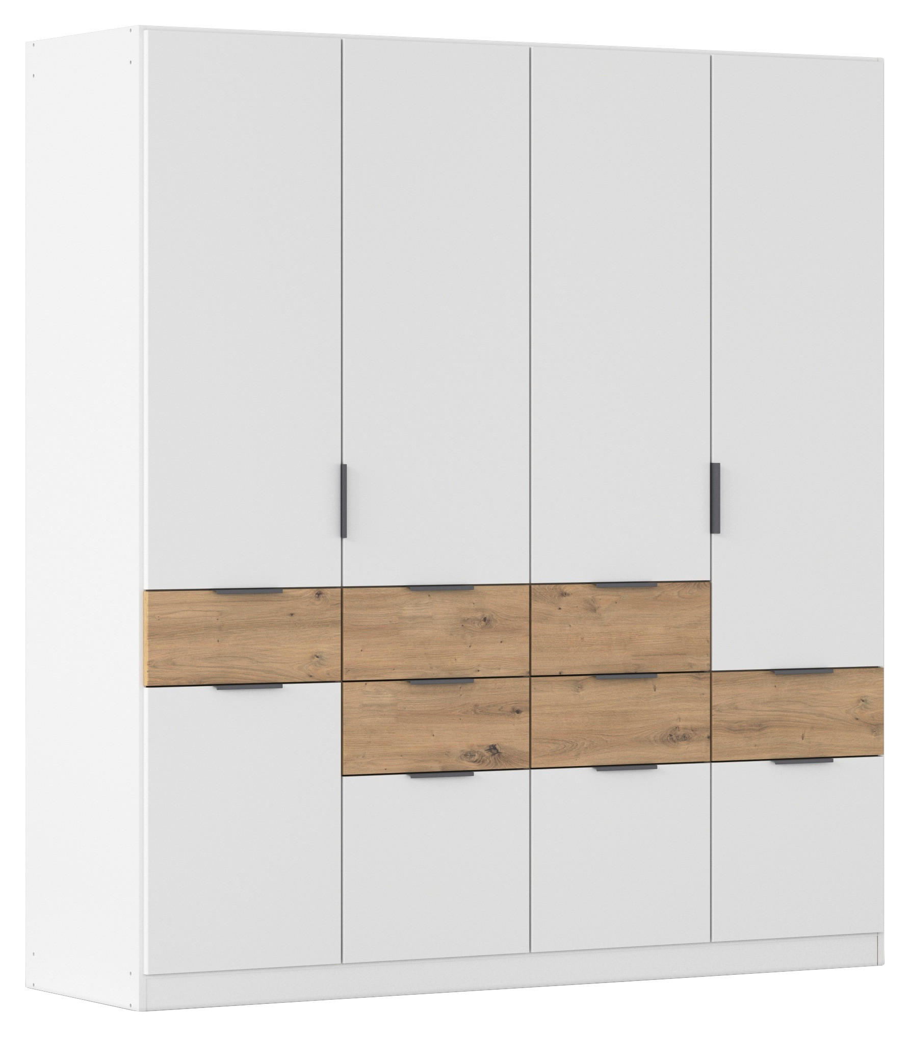 DREHTÜRENSCHRANK 5-türig Weiß, Eiche Artisan  - Weiß/Eiche Artisan, KONVENTIONELL, Holzwerkstoff/Metall (181/197/54cm) - Xora