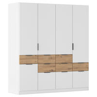 DREHTÜRENSCHRANK 5-türig Weiß, Eiche Artisan  - Weiß/Eiche Artisan, KONVENTIONELL, Holzwerkstoff/Metall (181/197/54cm) - Xora